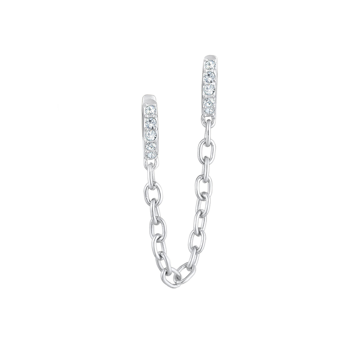 Silber - Elli | Creole | Mit Kristallen von Swarovski® (Weiß) | 925er Sterling Silber
