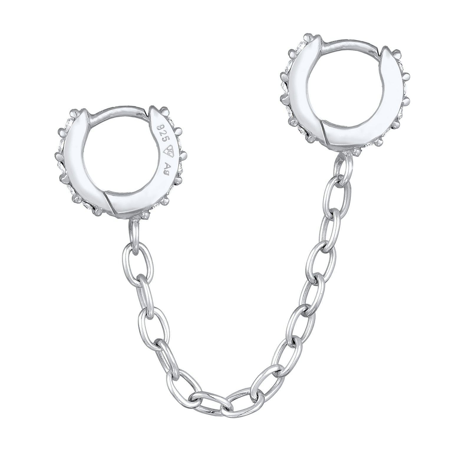 Silber - Elli | Creole | Mit Kristallen von Swarovski® (Weiß) | 925er Sterling Silber