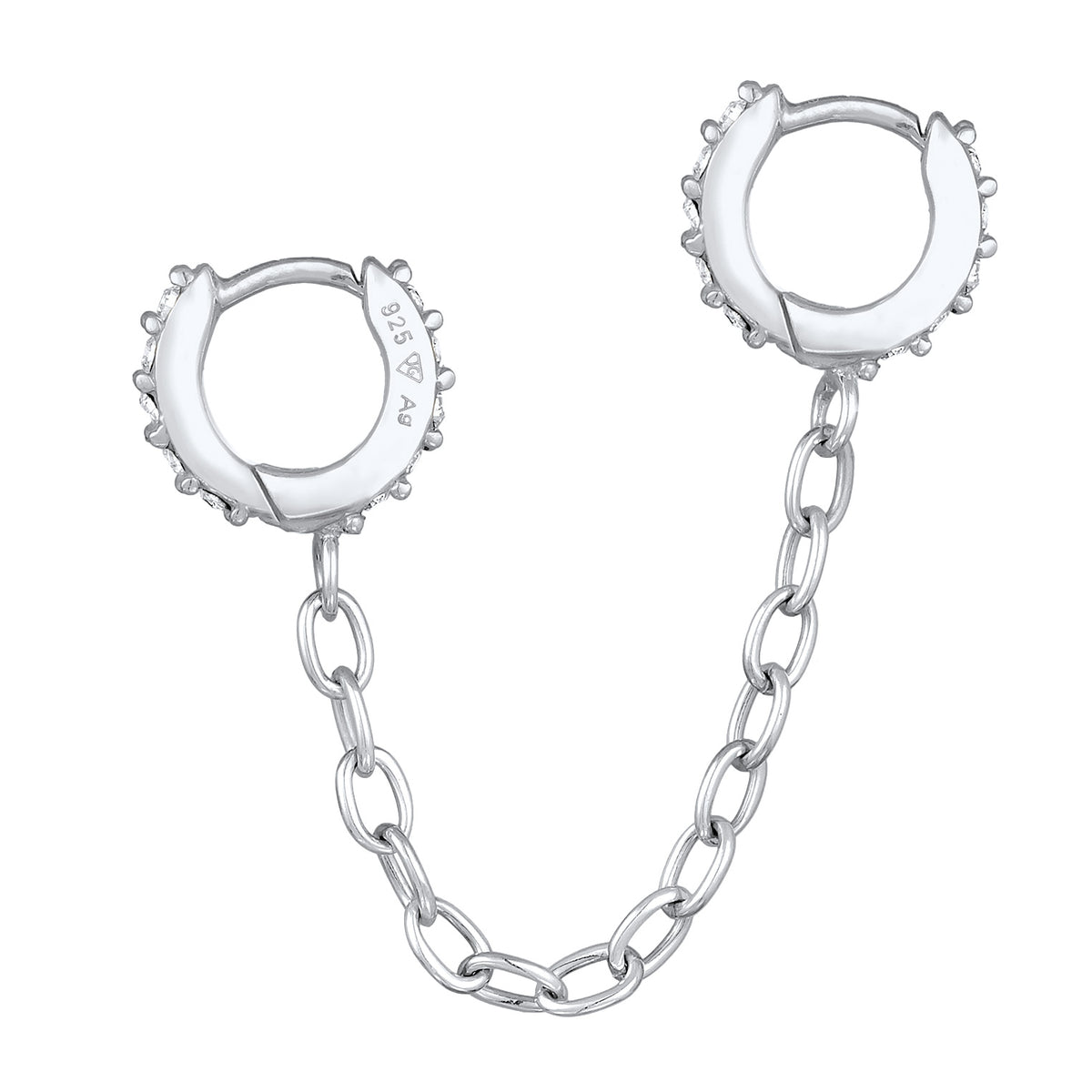Silber - Elli | Creole | Mit Kristallen von Swarovski® (Weiß) | 925er Sterling Silber