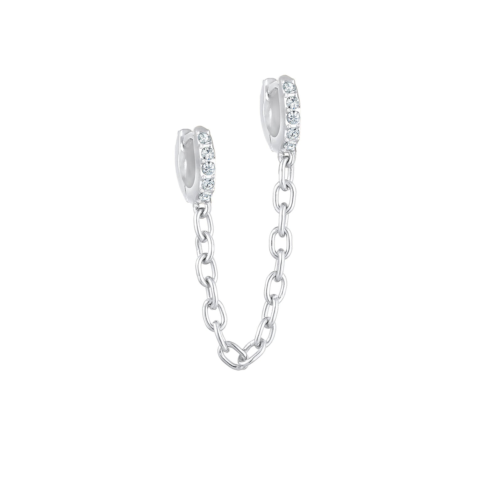 Silber - Elli | Creole | Mit Kristallen von Swarovski® (Weiß) | 925er Sterling Silber