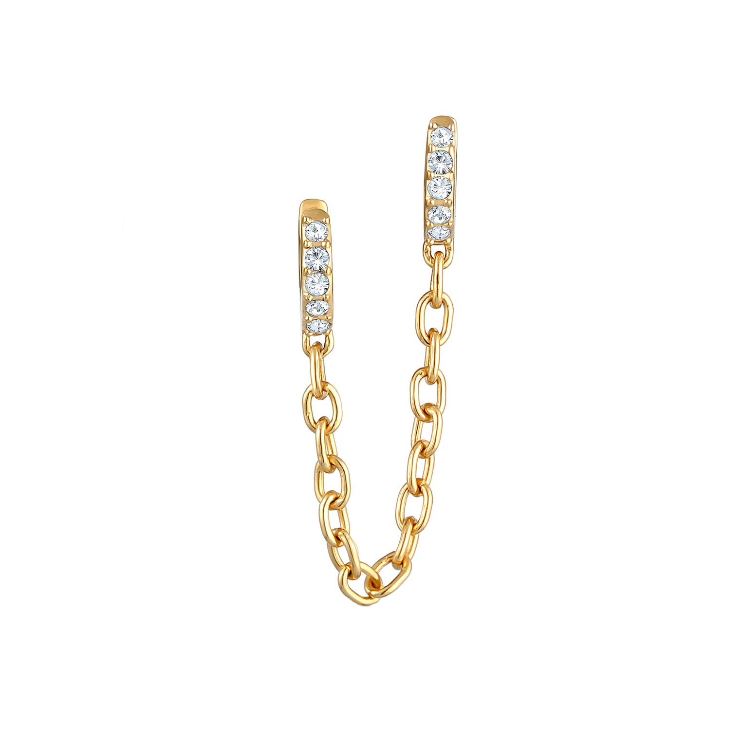 Gold - Elli | Creole | Mit Kristallen von Swarovski® (Weiß) | 925 Sterling Silber vergoldet