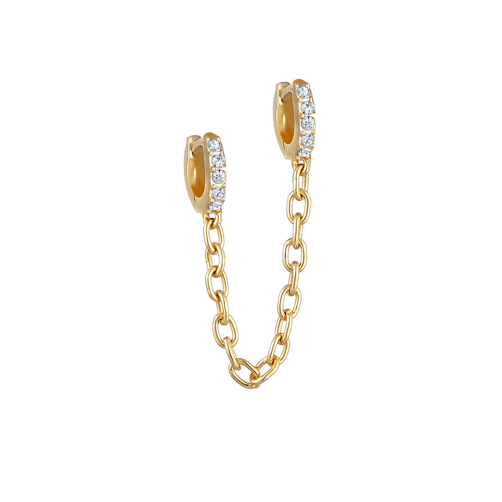 Gold - Elli | Creole | Mit Kristallen von Swarovski® (Weiß) | 925 Sterling Silber vergoldet