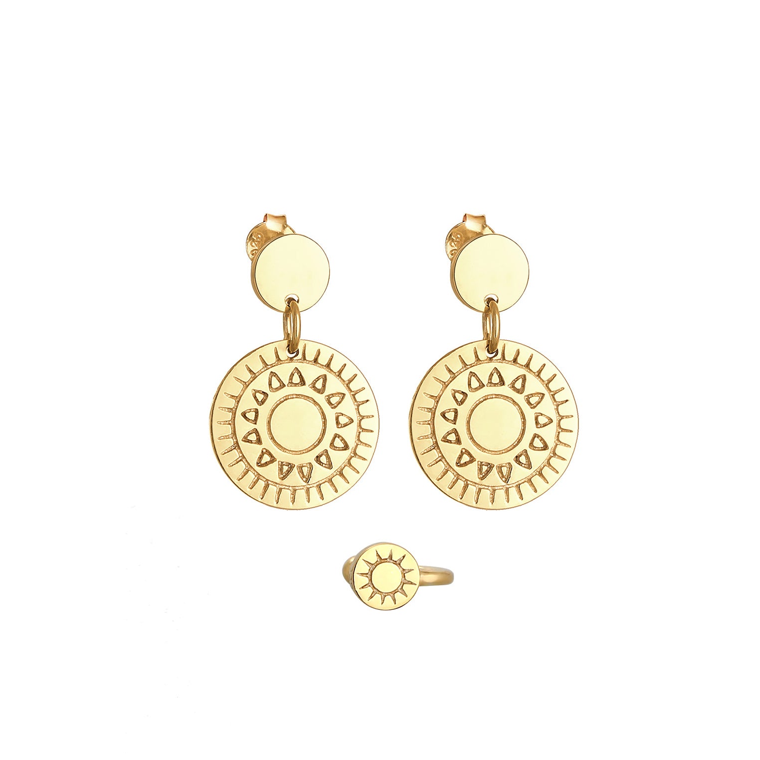 Gold - Elli | Ohrringset | 925 Sterling Silber vergoldet