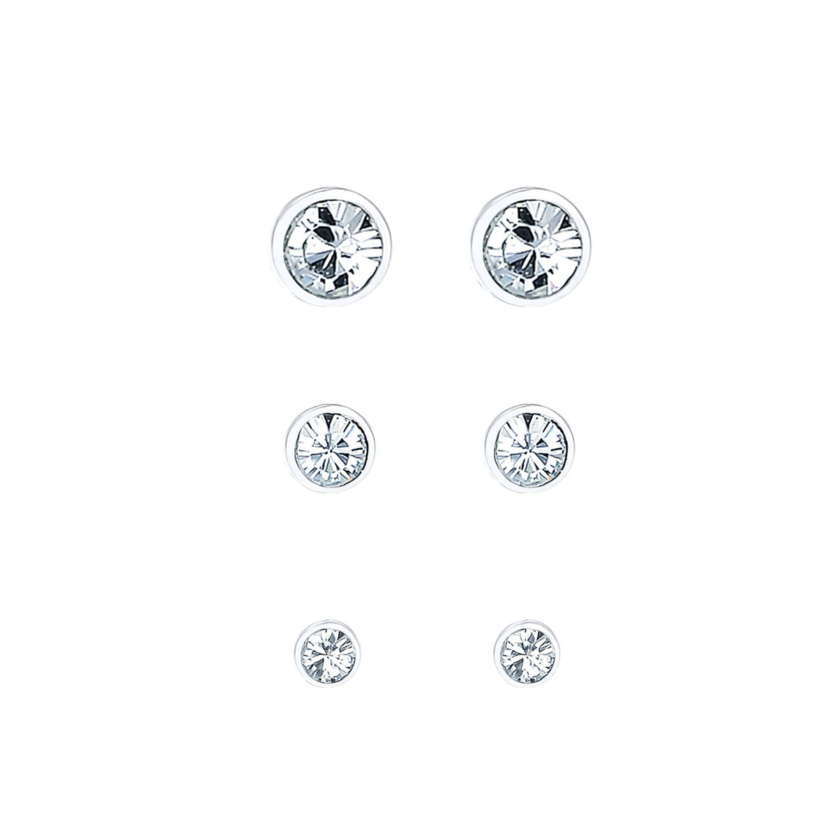 Silber - Elli | Ohrstecker | Kristall ( Weiß ) | 925er Sterling Silber