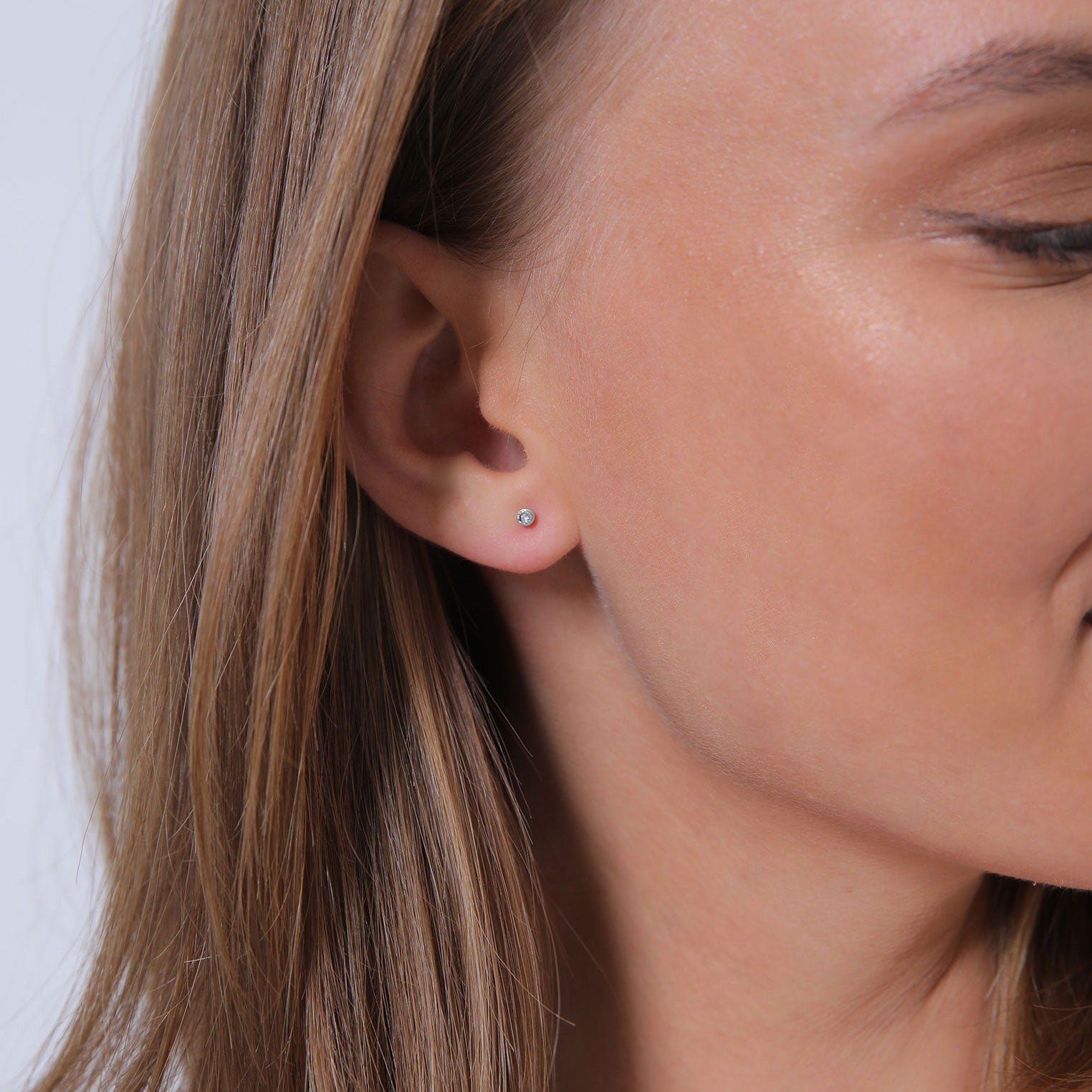 Silber - Elli | Ohrstecker | Kristall ( Weiß ) | 925er Sterling Silber