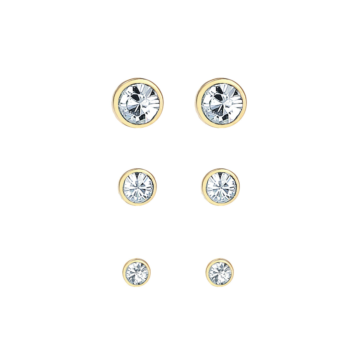Gold - Elli | Ohrstecker | Mit Kristallen von Swarovski® (Weiß) | 925 Sterling Silber vergoldet