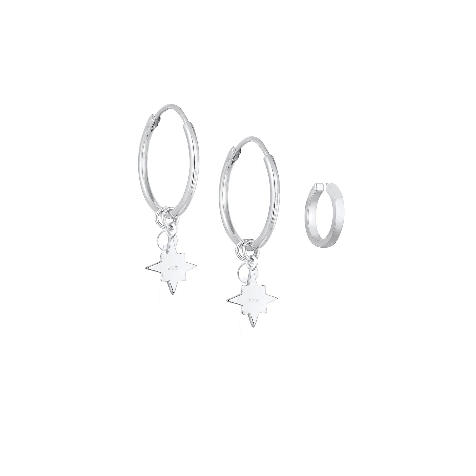 Silber - Elli | Ohrringset | Mit Kristallen von Swarovski® (Weiß) | 925er Sterling Silber