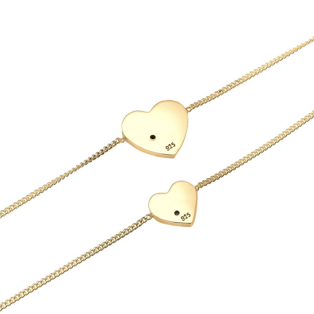Gold - Elli | Mutter-Kind-Armbandset | Mit Kristallen von Swarovski® (Weiß) | 925 Sterling Silber vergoldet