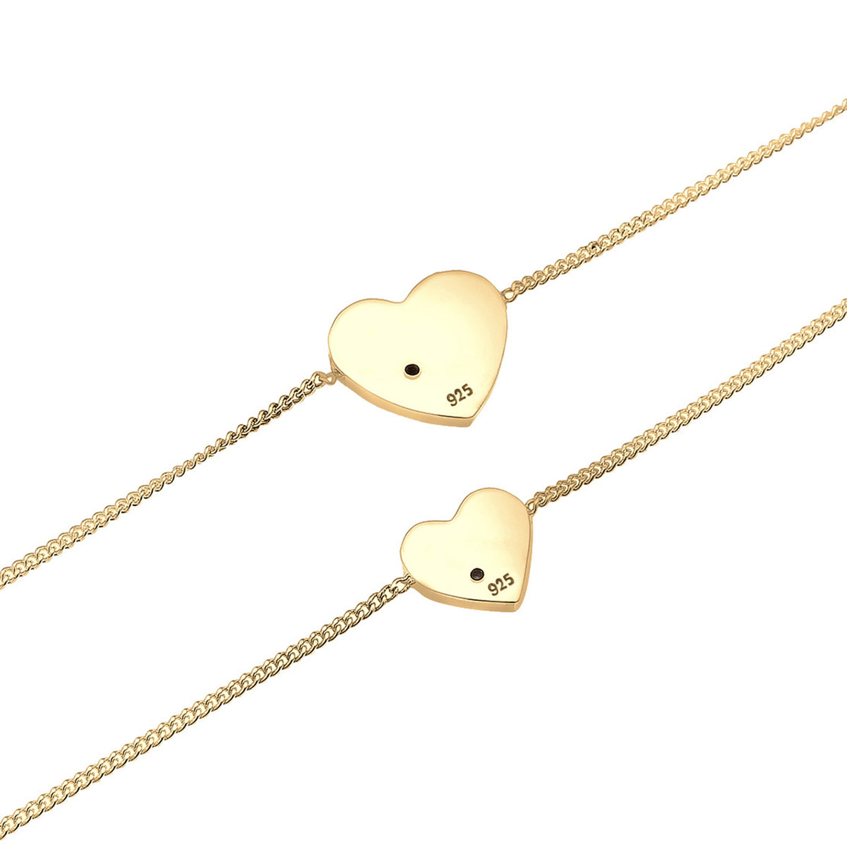 Gold - Elli | Mutter-Kind-Armbandset | Mit Kristallen von Swarovski® (Weiß) | 925 Sterling Silber vergoldet