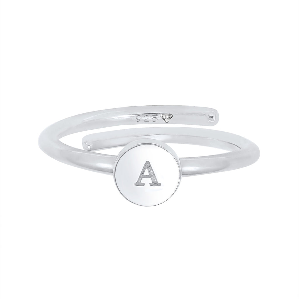 Silber - Elli | Ring Buchstabe | 925er Sterling Silber