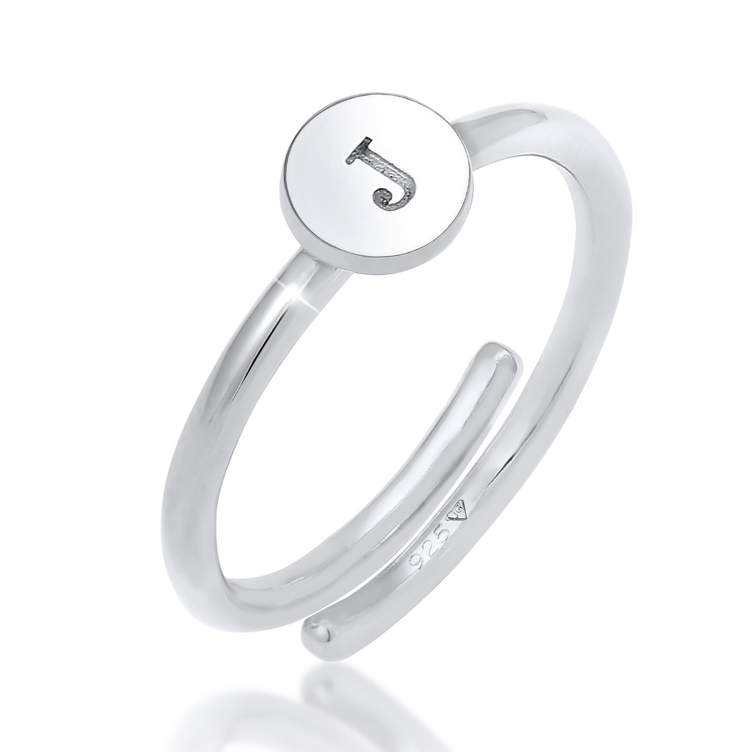 Silber - Elli | Ring Buchstabe | 925er Sterling Silber