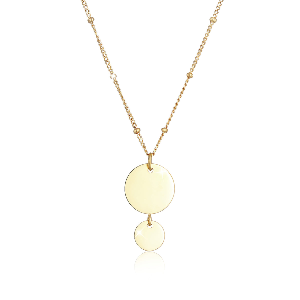 Gold - Elli | Kugel-Halskette Kreis | 925 Sterling Silber vergoldet