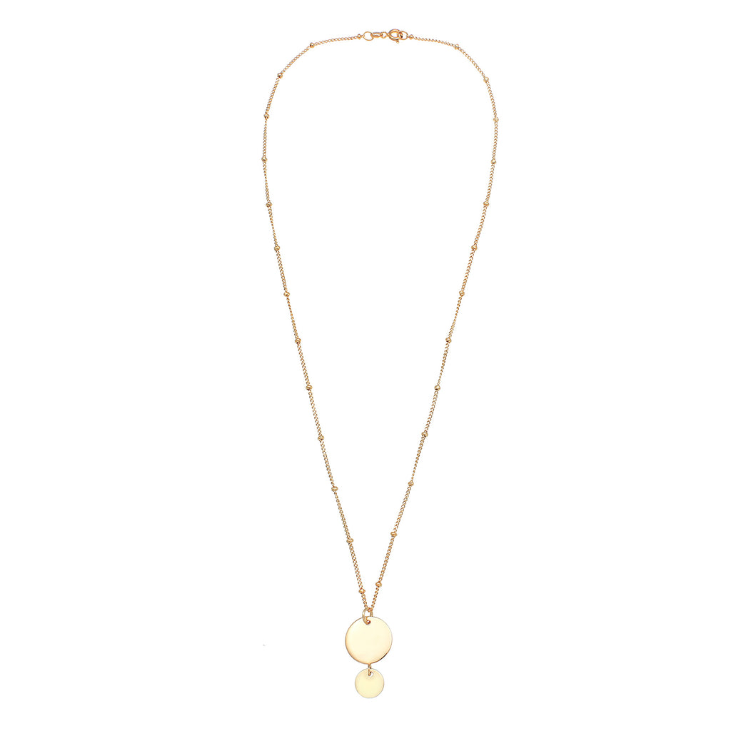 Gold - Elli | Kugel-Halskette Kreis | 925 Sterling Silber vergoldet