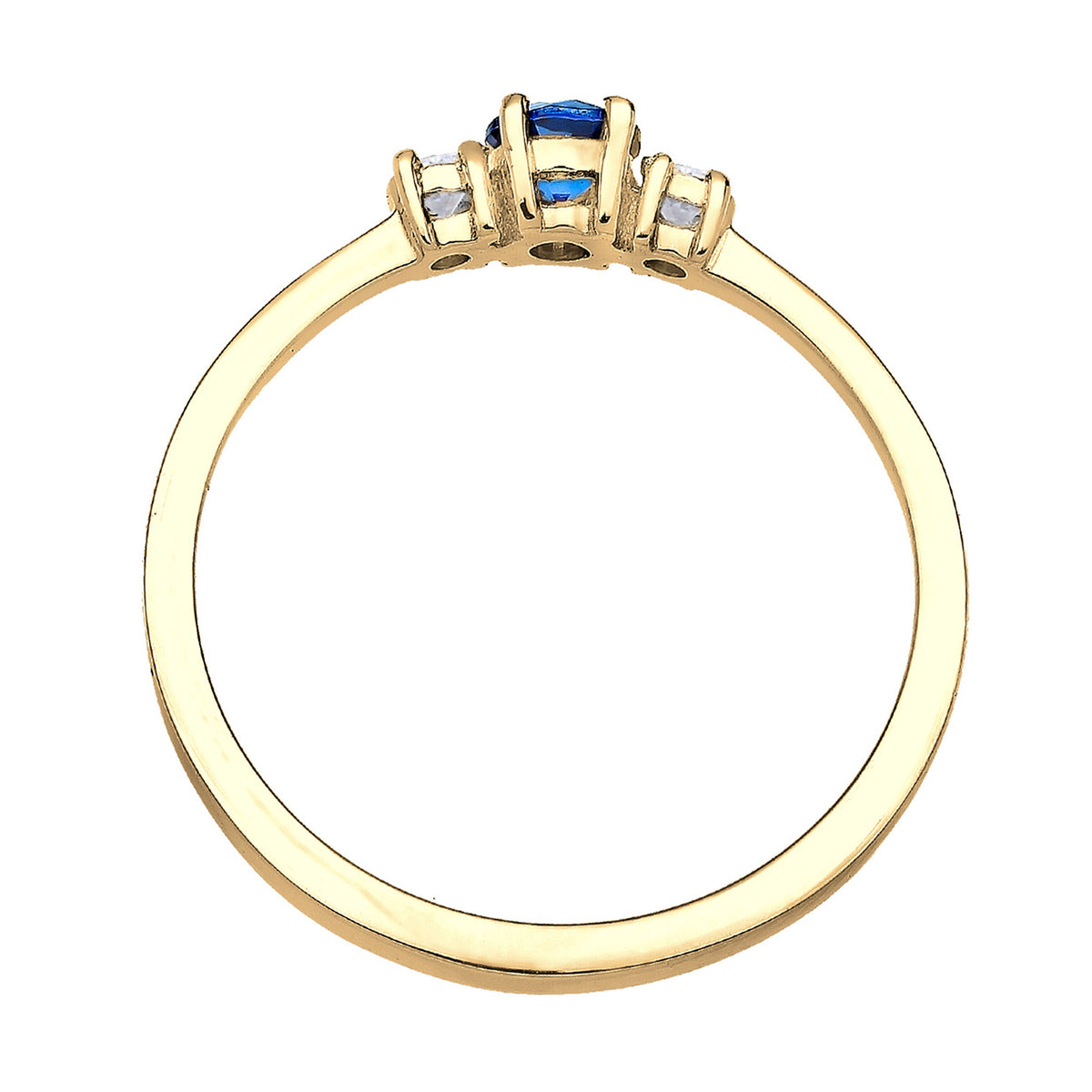 Gold - Elli | Verlobungsring | Saphir ( Blau ) | 925 Sterling Silber vergoldet