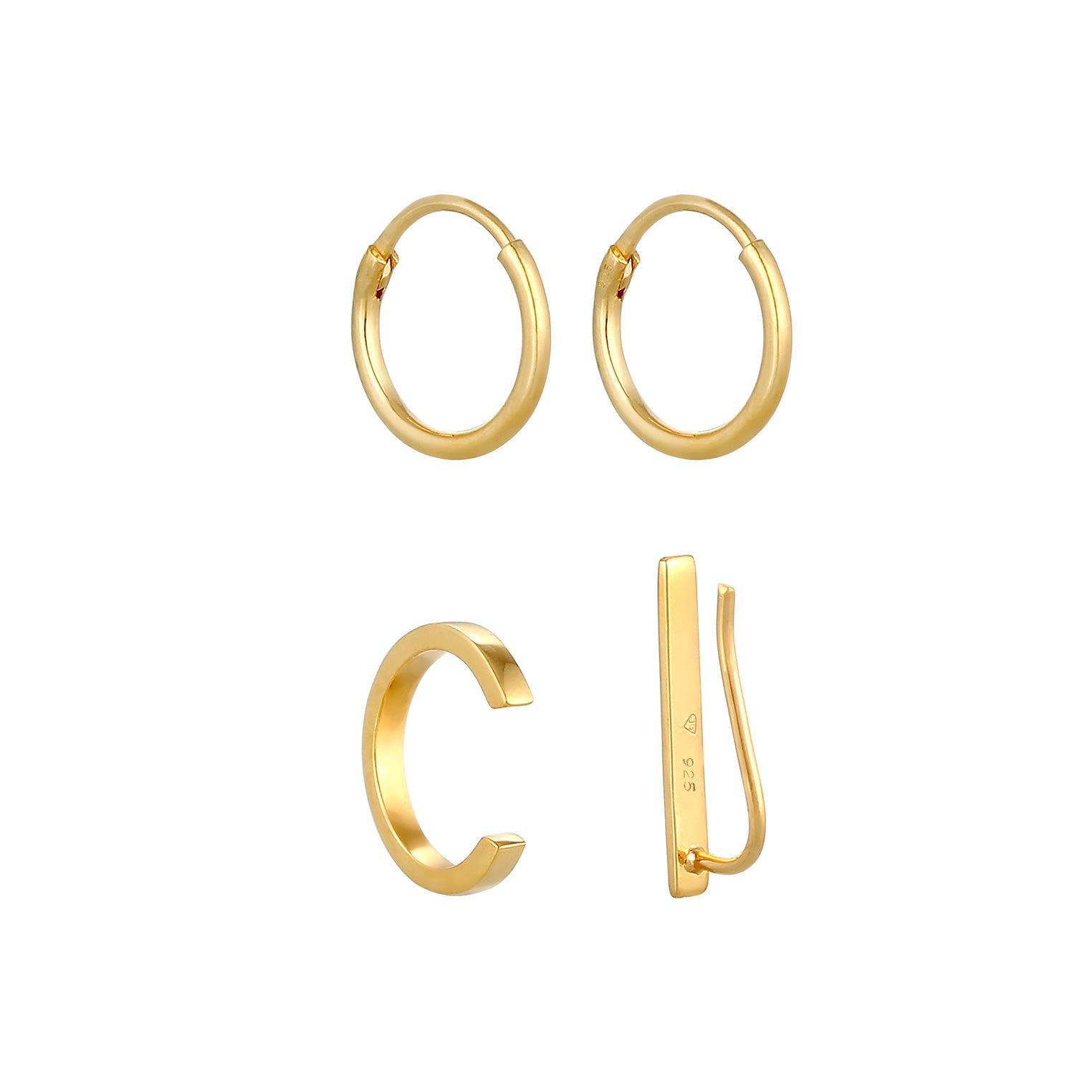 Gold - Elli | Ohrringset | 925 Sterling Silber vergoldet