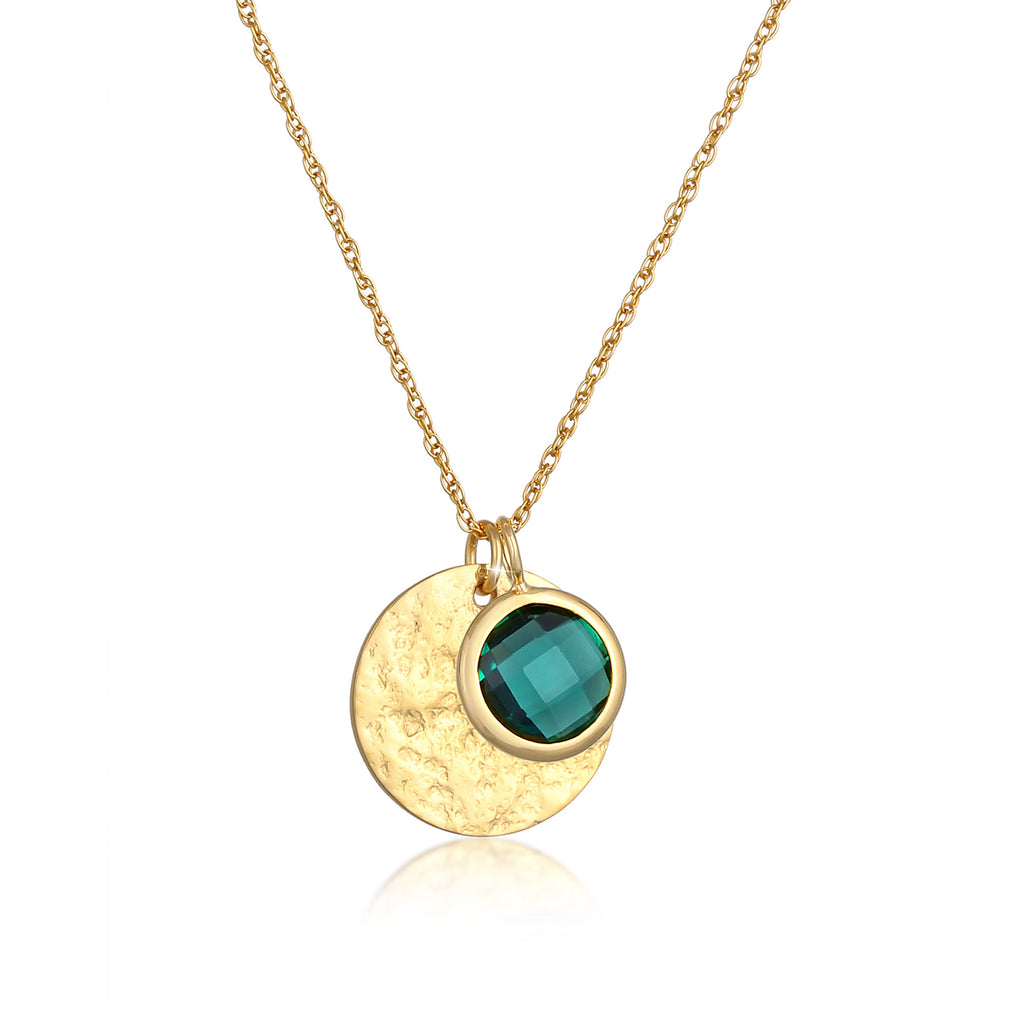 Gold - Elli PREMIUM | Halskette | Quarz (Grün) | 925 Sterling Silber vergoldet