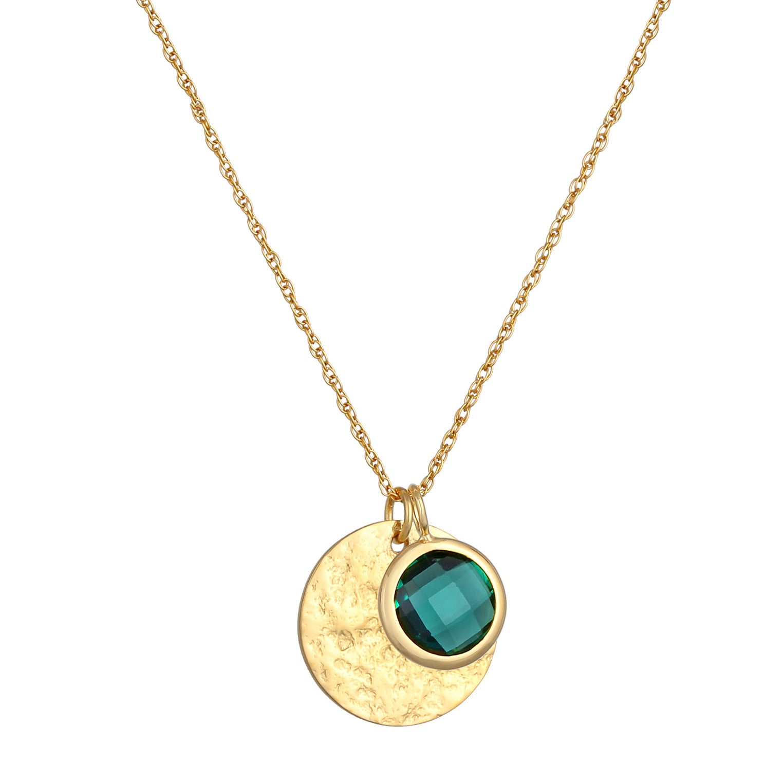 Gold - Elli PREMIUM | Halskette | Quarz ( Grün ) | 925 Sterling Silber vergoldet