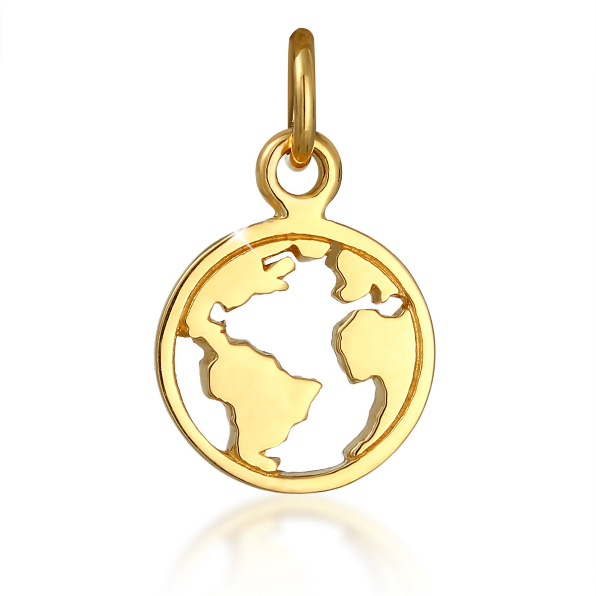 Gold - Elli PREMIUM | Anhänger Weltkugel | 375 Gelbgold