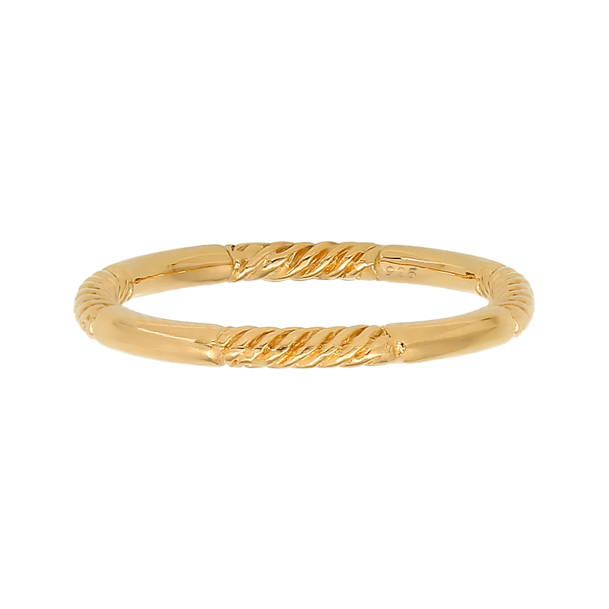 Gold - Elli | Bandring | 925 Sterling Silber vergoldet