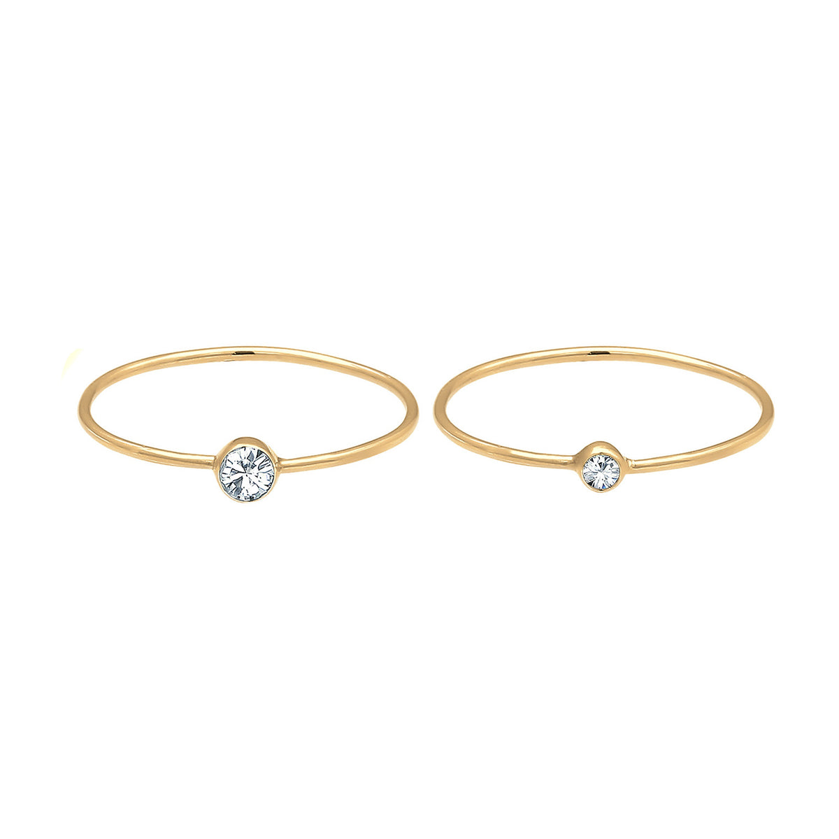 Weiß - Elli | Solitär-Ring | Kristall ( Weiß ) | 925 Sterling Silber vergoldet