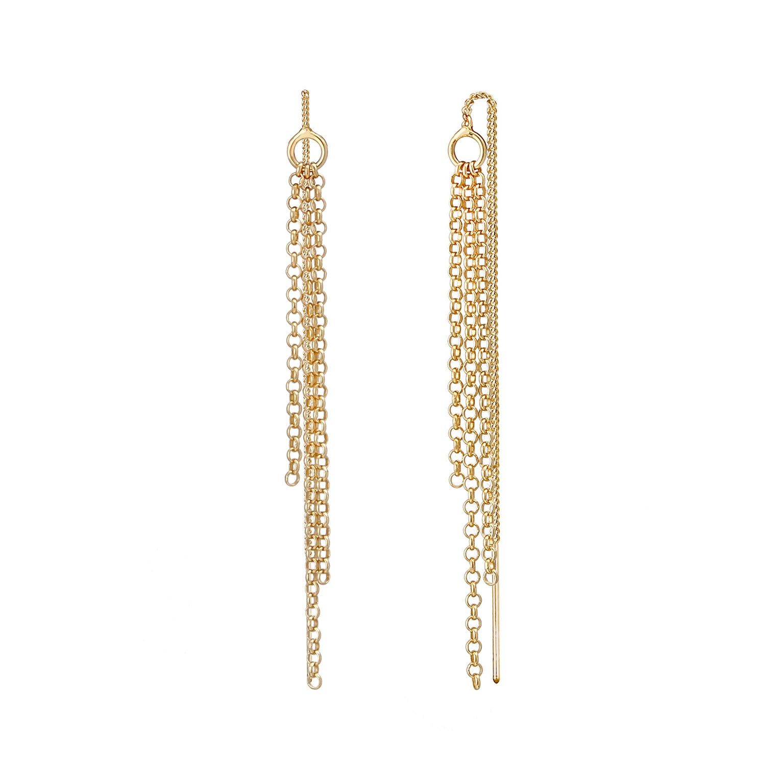 Gold - Elli | Ohrhänger Ear Chain | 925 Sterling Silber vergoldet