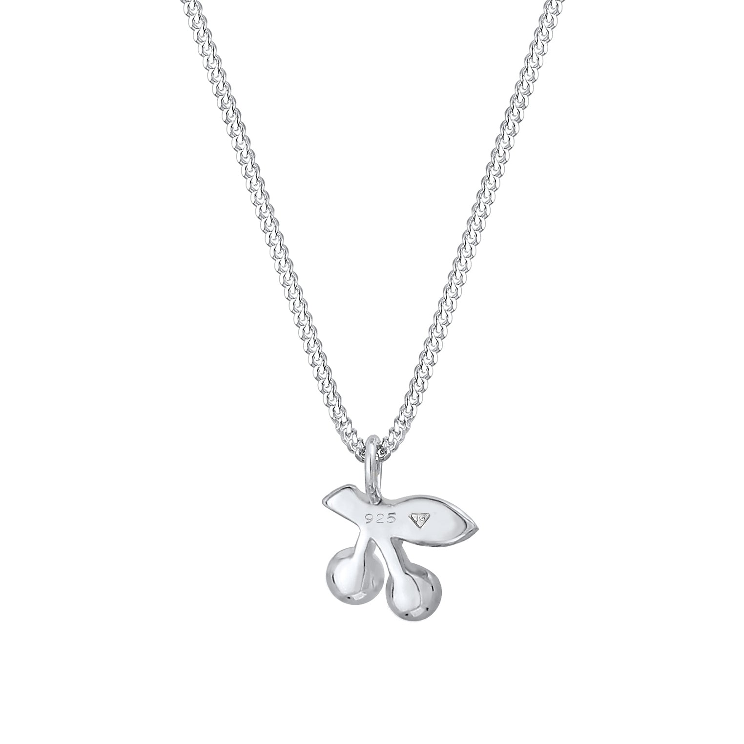 Silber - Elli | Halskette Kirsche | Mit Kristallen von Swarovski® (Rot) | 925er Sterling Silber
