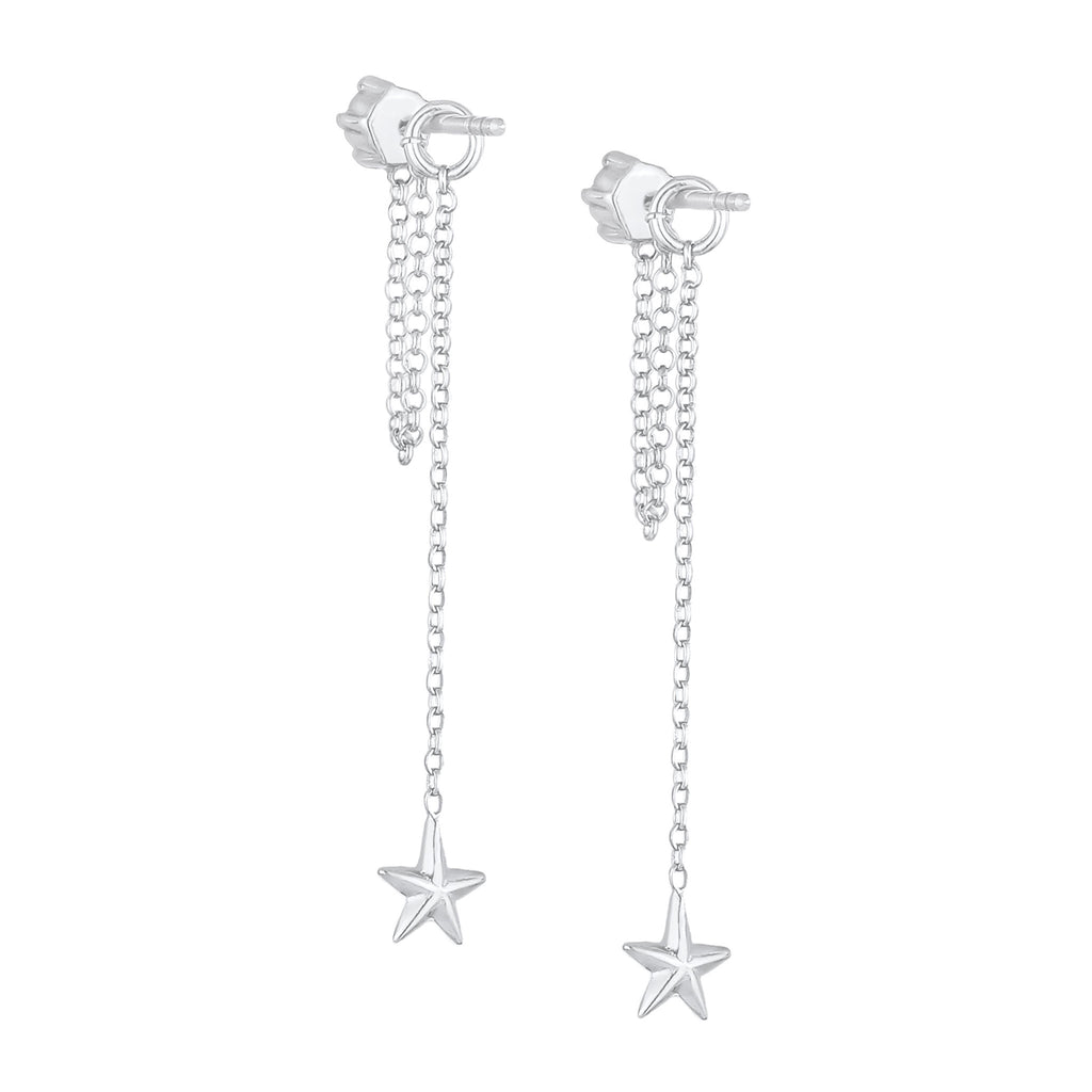 Silber - Elli | Ohrhänger Astro | Mit Kristallen von Swarovski® (Weiß) | 925er Sterling Silber