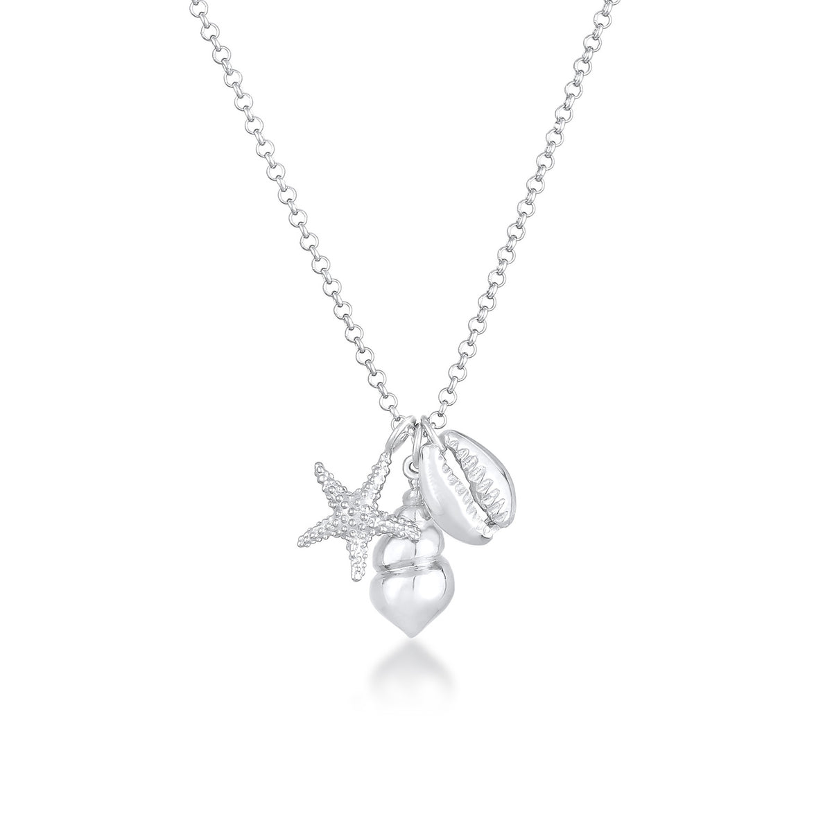 Silber - Elli | Halskette Muschel Seestern | 925 Sterling Silber