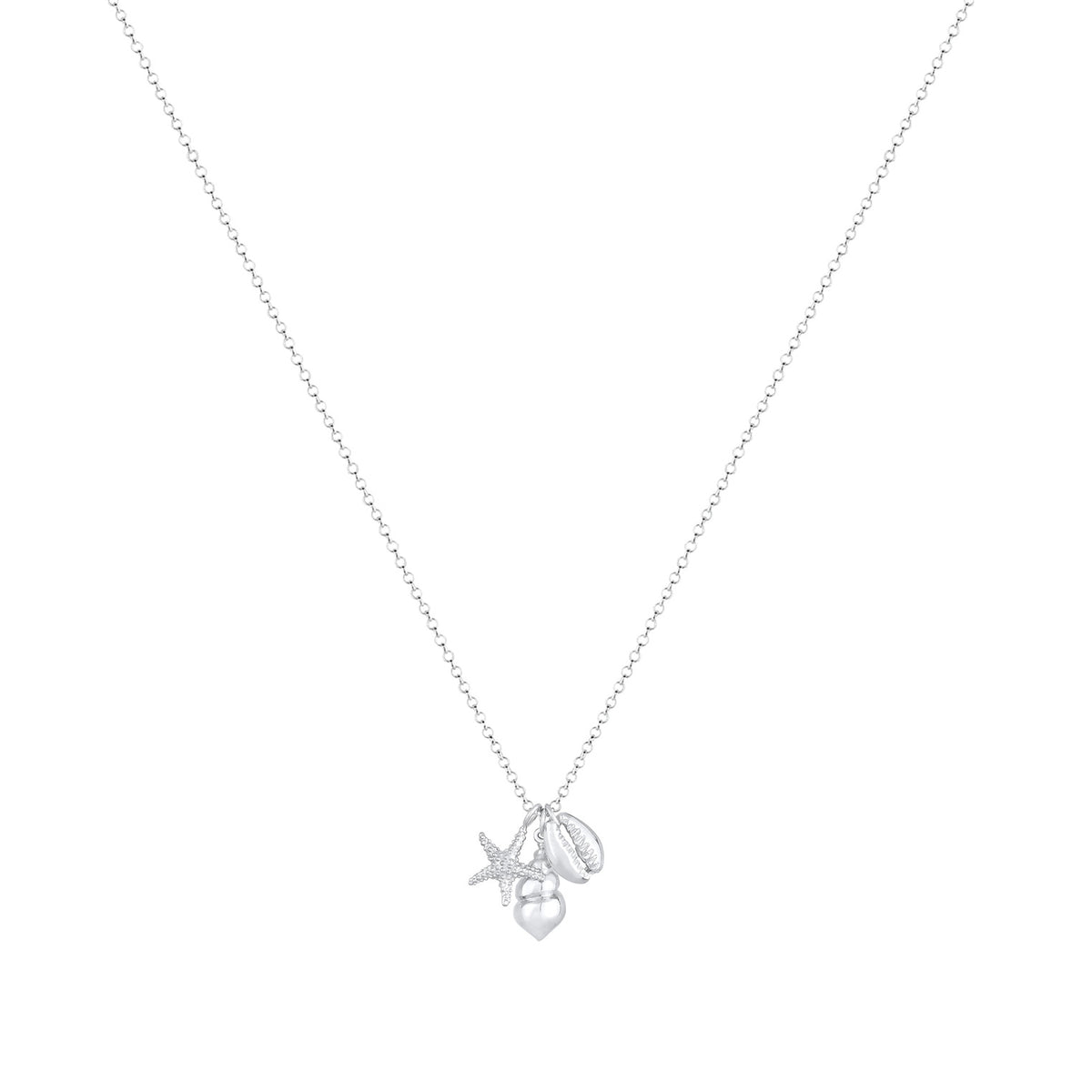 Silber - Elli | Halskette Muschel Seestern | 925 Sterling Silber