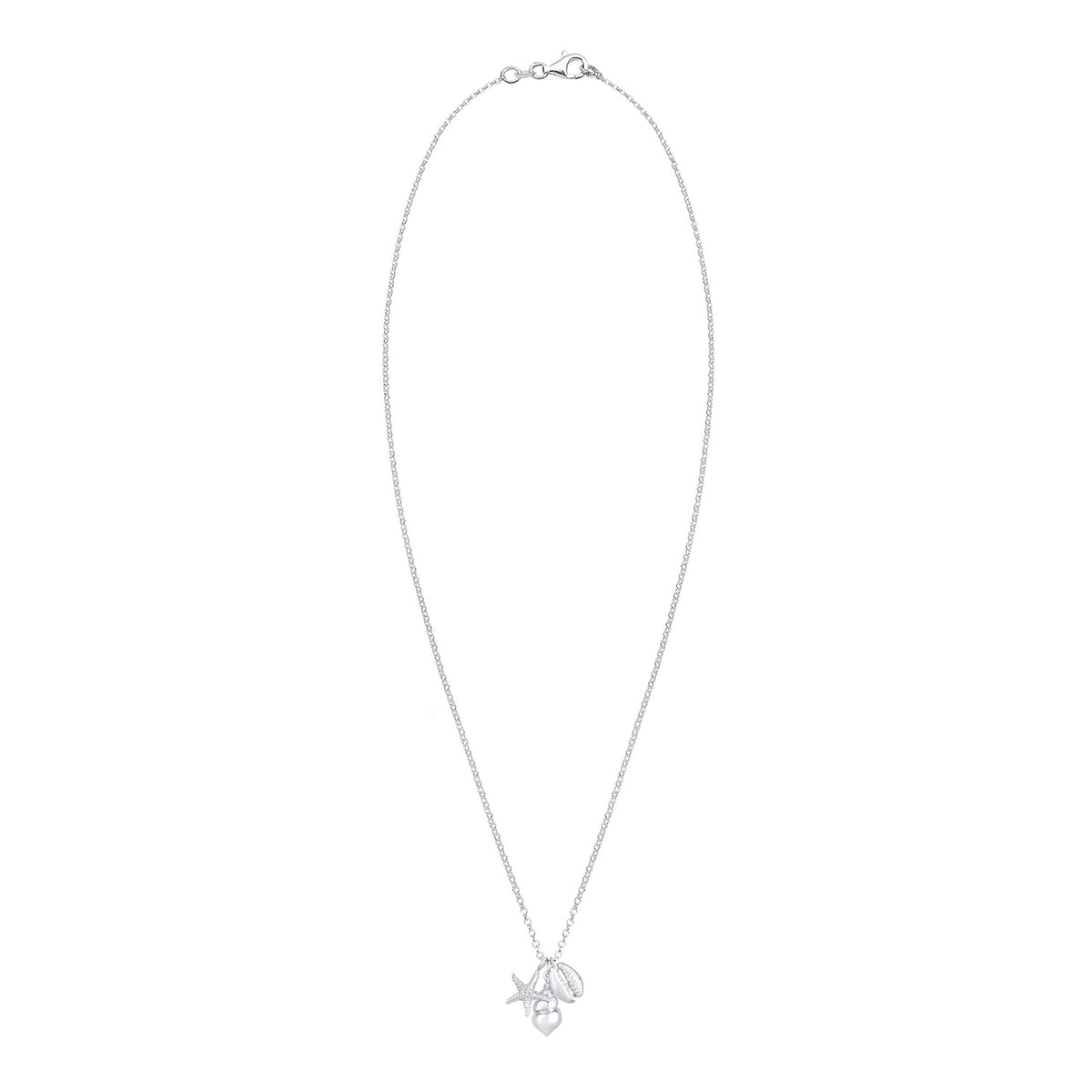 Silber - Elli | Halskette Muschel Seestern | 925 Sterling Silber