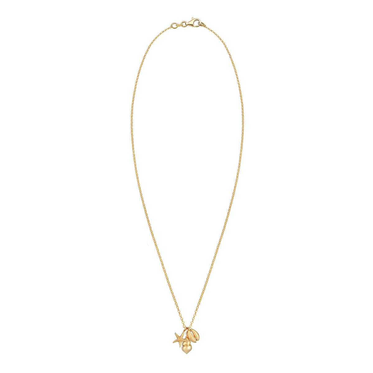 Gold - Elli | Halskette Muschel Seestern | 925 Sterling Silber vergoldet