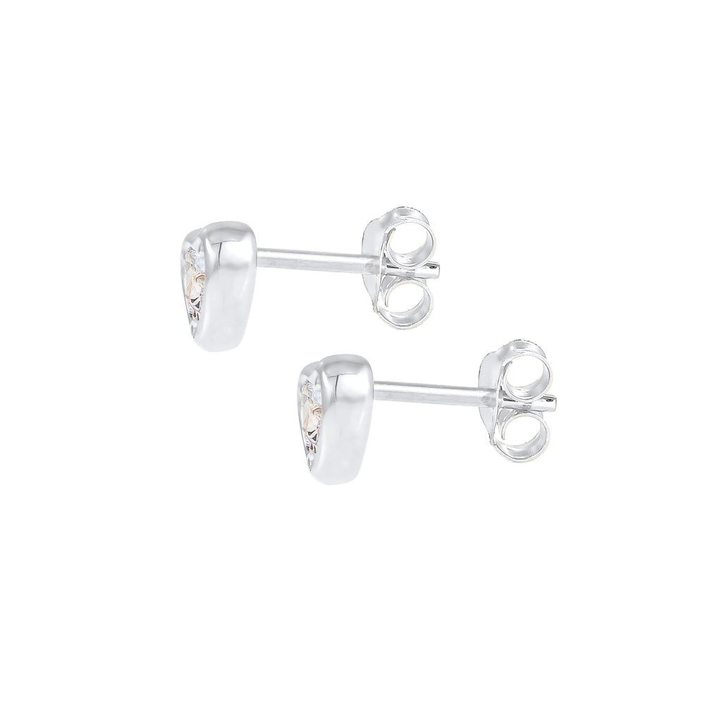 Ohrstecker Herz | Zirkonia ( Weiß )