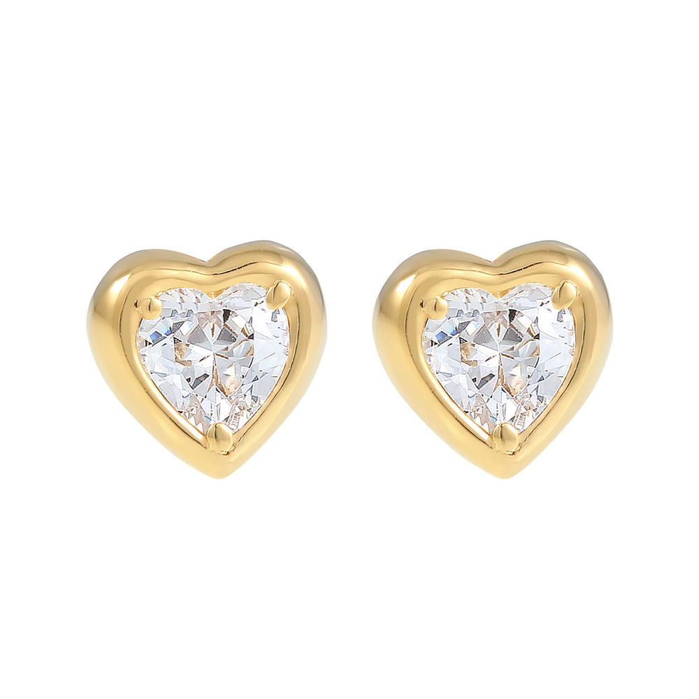 Ohrstecker Herz | Zirkonia ( Weiß )