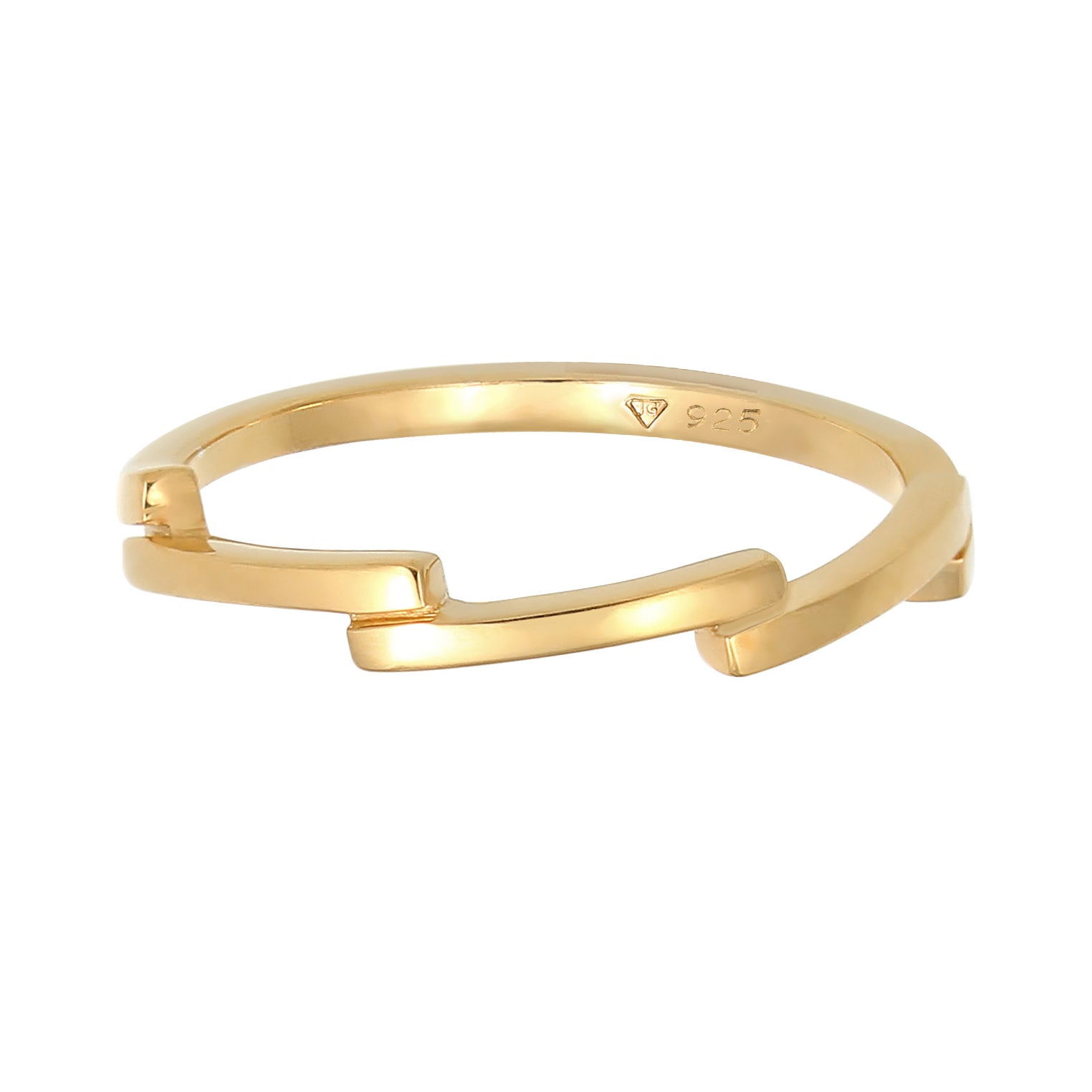 Gold - Elli | Ring Geo | 925 Sterling Silber vergoldet