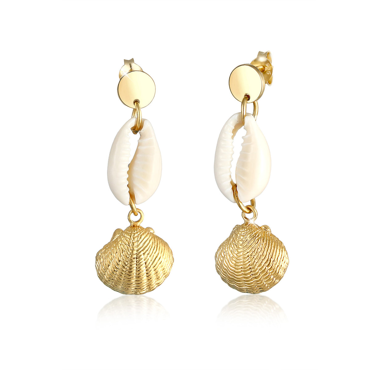 Gold - Elli | Ohrhänger Kreis | 925 Sterling Silber vergoldet