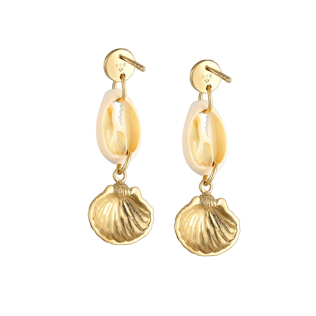 Gold - Elli | Ohrhänger Kreis | 925 Sterling Silber vergoldet