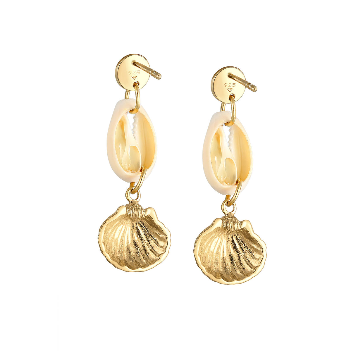 Gold - Elli | Ohrhänger Kreis | 925 Sterling Silber vergoldet