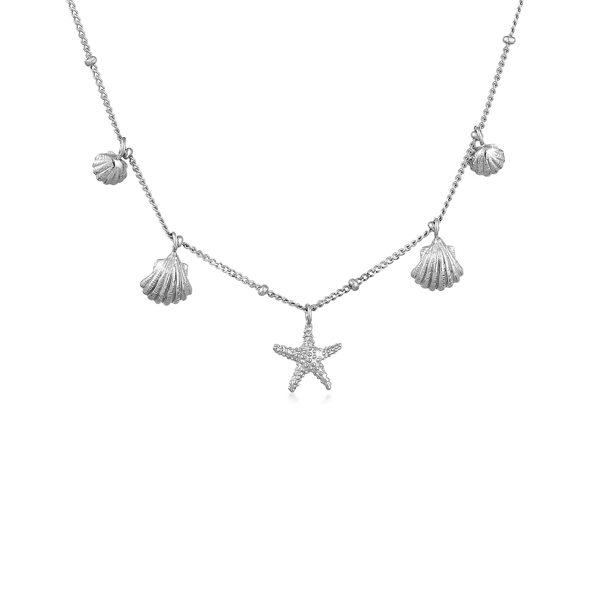 Silber - Elli | Kugel-Halskette Muschel | 925er Sterling Silber
