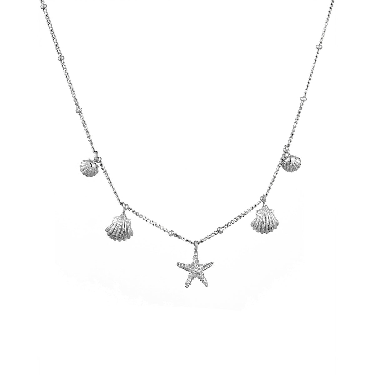 Silber - Elli | Kugel-Halskette Muschel | 925er Sterling Silber