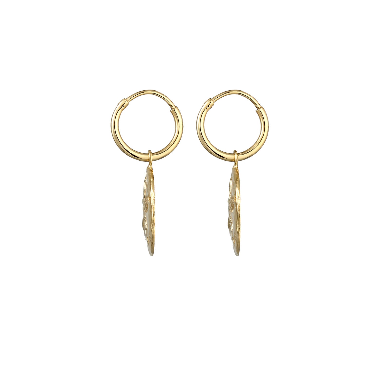 Gold - Elli | Creole Blume | 925 Sterling Silber vergoldet