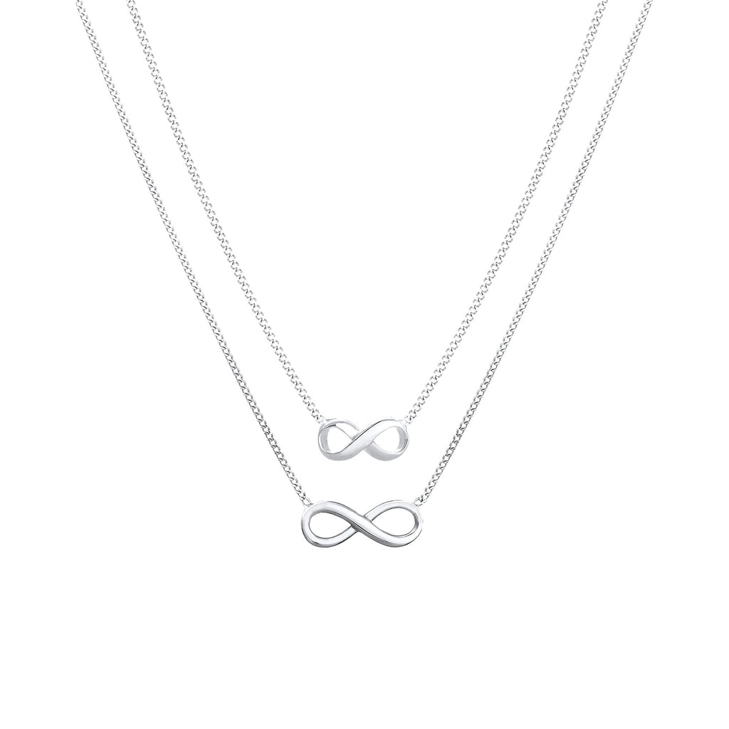 Silber - Elli | Mutter-Kind-Kettenset Infinity | 925er Sterling Silber