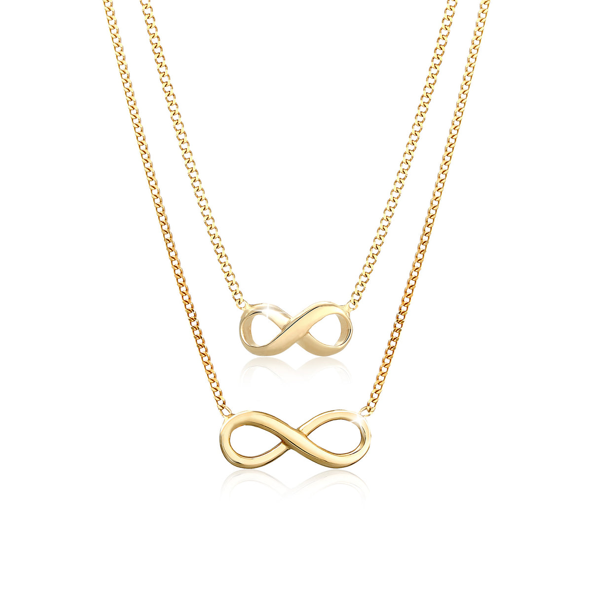 Gold - Elli | Mutter-Kind-Kettenset Infinity | 925 Sterling Silber vergoldet