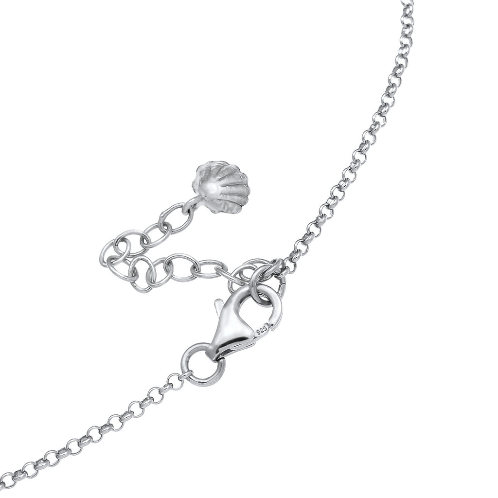 Silber - Elli | Fußkettchen Muschel | 925er Sterling Silber
