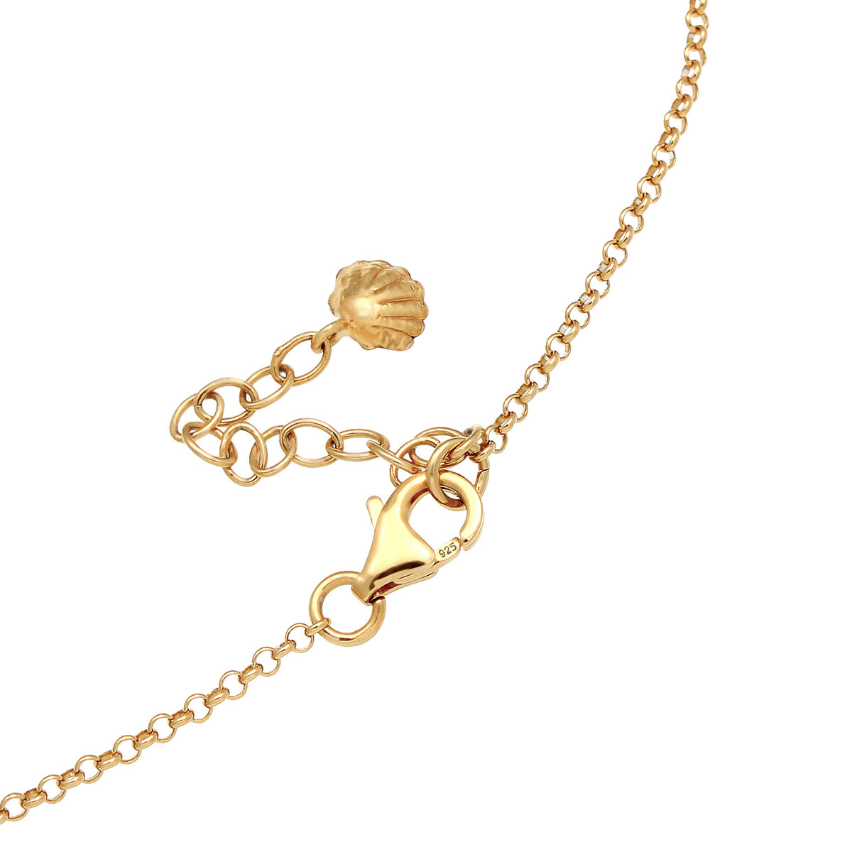 Gold - Elli | Fußkettchen Muschel | 925 Sterling Silber vergoldet