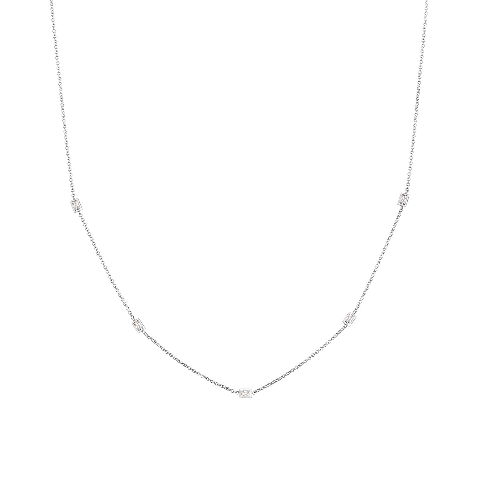 Silber - Elli | Halskette | Zirkonia ( Weiß ) | 925er Sterling Silber