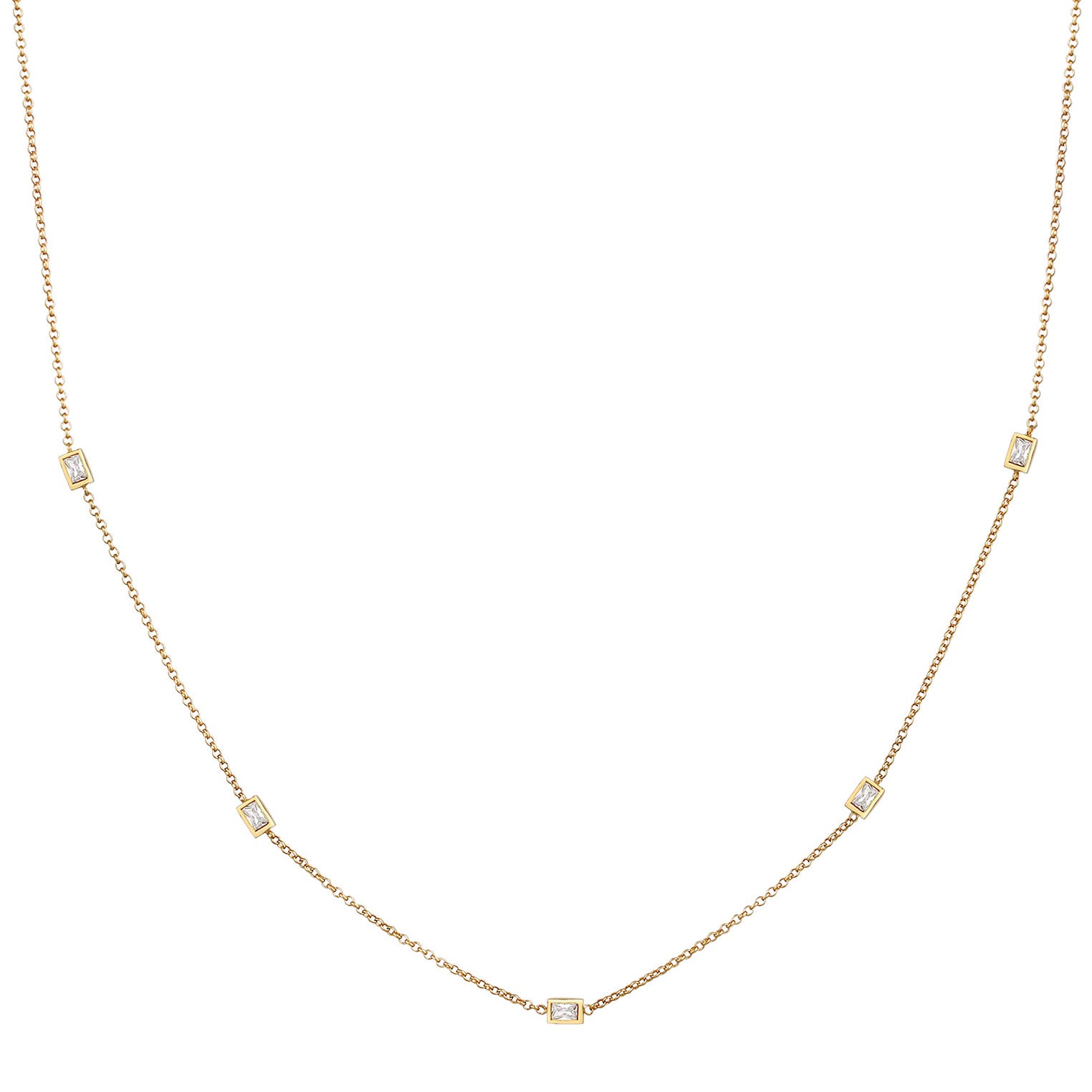 Gold - Elli | Halskette Basic | Zirkonia (Weiß) | 925 Sterling Silber vergoldet