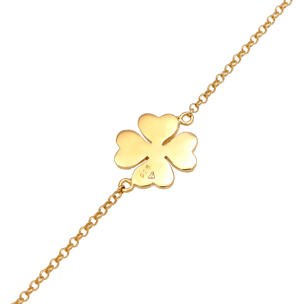 Gold - Elli | Fußkettchen Kleeblatt | 925 Sterling Silber vergoldet
