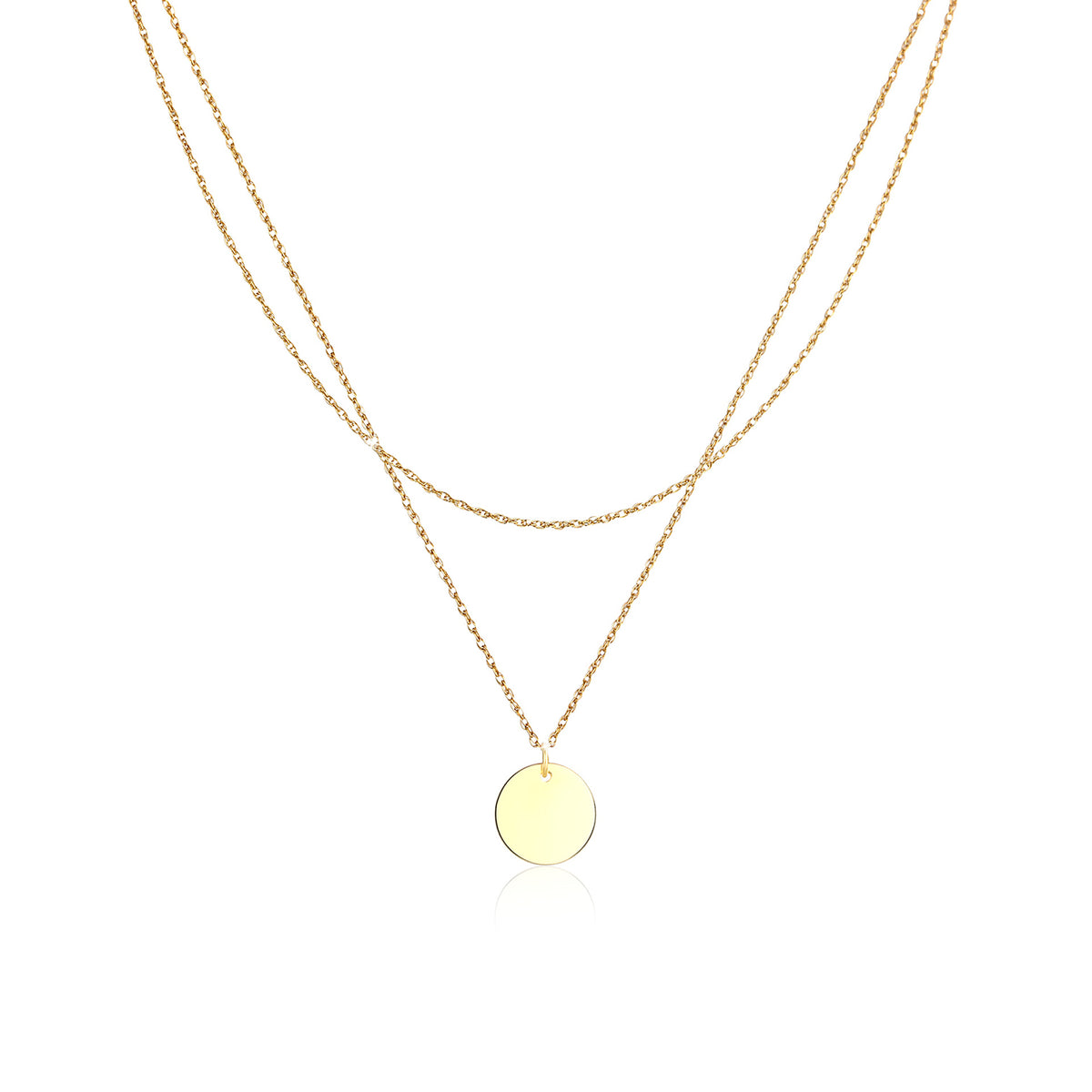 Gold - Elli | Layer-Halskette Basic Plättchen | 925 Sterling Silber vergoldet