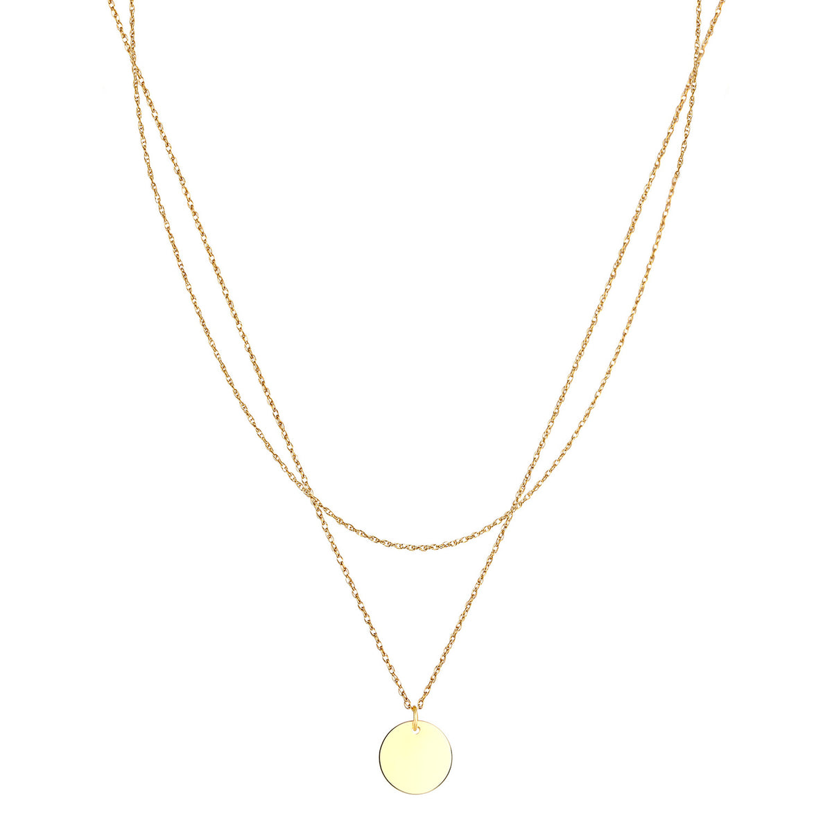 Gold - Elli | Layer-Halskette Basic Plättchen | 925 Sterling Silber vergoldet