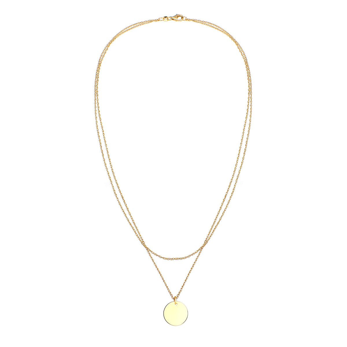 Gold - Elli | Layer-Halskette Basic Plättchen | 925 Sterling Silber vergoldet